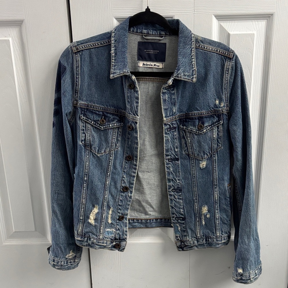 Scotch & Soda Blue Distressed Jean Jacket